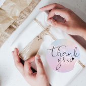 Pastel Rainbow Modern Script Danke Runder Aufkleber