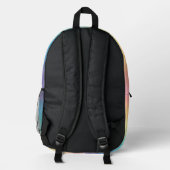 Pastel Rainbow Monogram Cute and Aesthetic Style Bedruckter Rucksack (Rückseite)