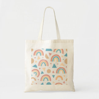 Pastel Rainbow Muster Tote Bag Niedlich, Öko-freun Tragetasche