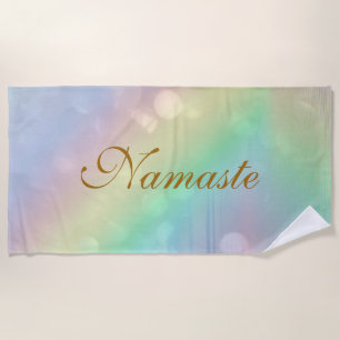 Pastel Rainbow Namaste Design Strandtuch