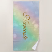 Pastel Rainbow Namaste Design Strandtuch (Vorderseite)