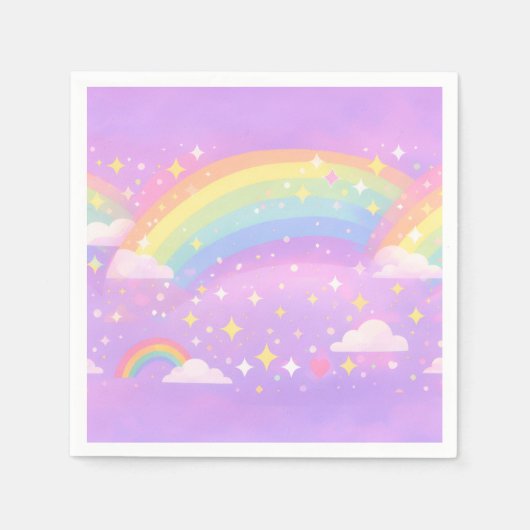 Pastel Rainbow Neurodivergent Party Napkins Serviette (Vorderseite)