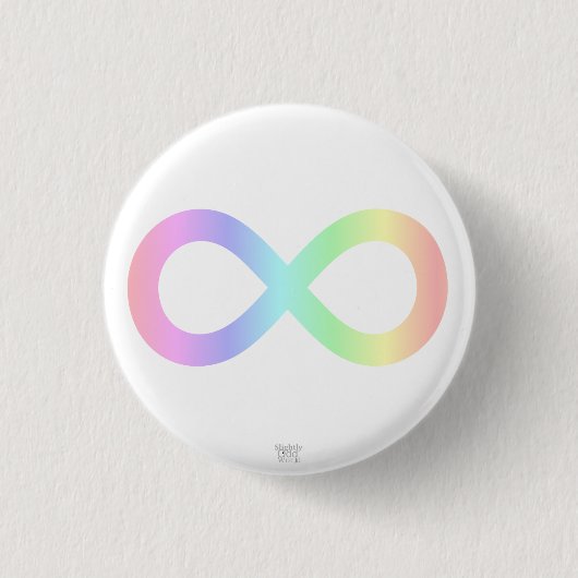 Pastel Rainbow Neurodiversity-Symbol/ Autismus/ AD Button (Vorderseite)