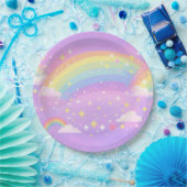 Pastel Rainbow Neurospicy Party Paper Plates Pappteller (Party)