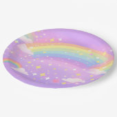 Pastel Rainbow Neurospicy Party Paper Plates Pappteller (Schrägansicht)
