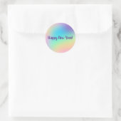 Pastel Rainbow New Year’s Party Runder Aufkleber (Tasche)