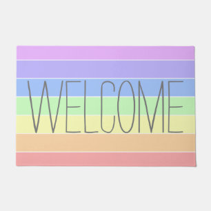 Pastel Rainbow Niedlicher Empfang Fußmatte