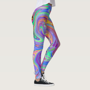 Pastel Rainbow of Colors Groovy Abstrakt Retro Art Leggings