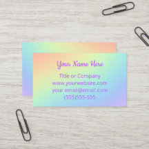 Pastel Rainbow Ombre Business Cards