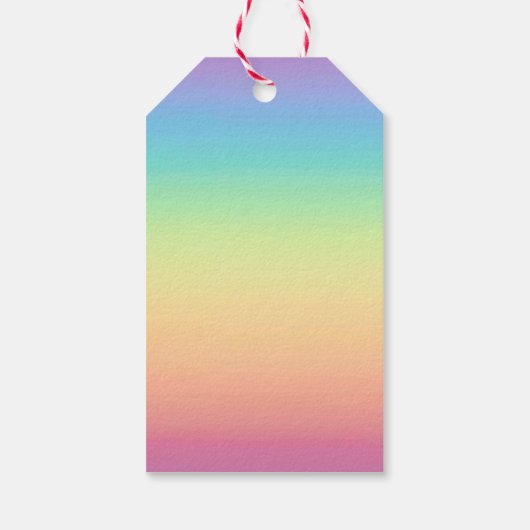Pastel Rainbow Ombre Custom Geschenkanhänger (Rückseite)