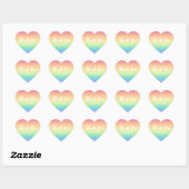Pastel Rainbow Ombre Custom Vielen Dank Herz-Aufkleber (Blatt)