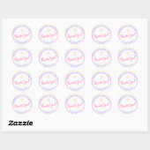 Pastel Rainbow Ombre Grenzrahmen Danke Labels Runder Aufkleber (Blatt)