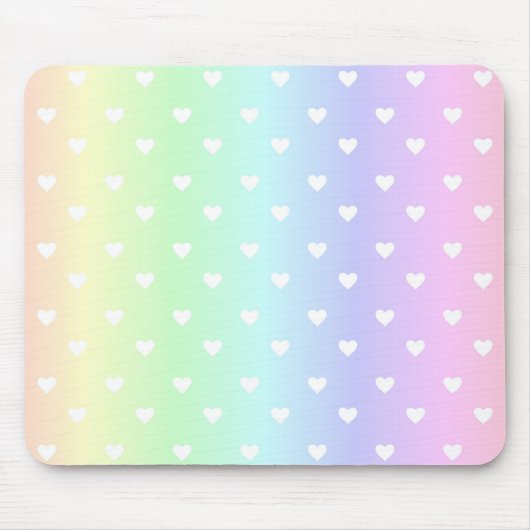 Pastel Rainbow Ombre Herzmuster Mousepad (Vorne)