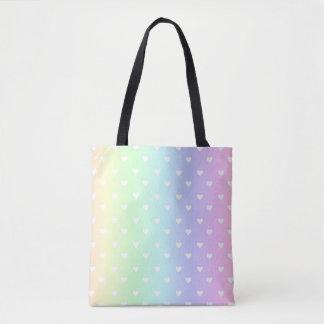 Pastel Rainbow Ombre Herzmuster Tasche
