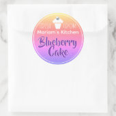 Pastel Rainbow Ombre Kristall Cake Pstry Label Runder Aufkleber (Tasche)