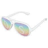 Pastel Rainbow Ombre Monogram Personalisiert Sonnenbrille (Schrägansicht)