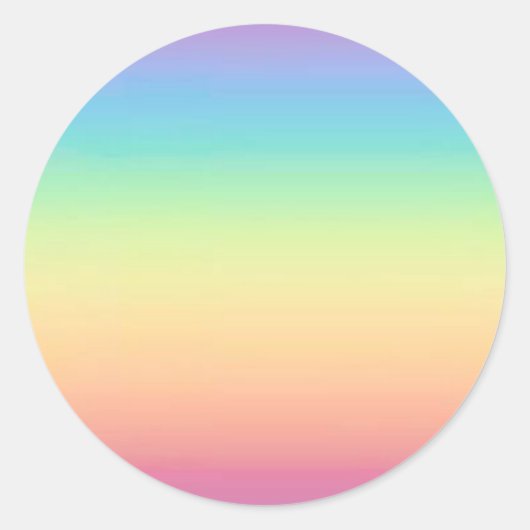 Pastel Rainbow Ombre Runder Aufkleber (Vorderseite)