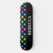 Pastel Rainbow Ombre Stars Skateboard (Vorderseite)