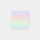 Pastel Rainbow Ombre White Calligraphy Post-it Klebezettel (Vorderseite)