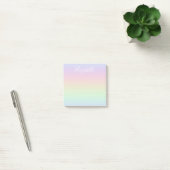 Pastel Rainbow Ombre White Calligraphy Post-it Klebezettel (Büro)