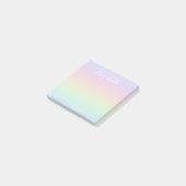 Pastel Rainbow Ombre White Calligraphy Post-it Klebezettel (angewinkelt)