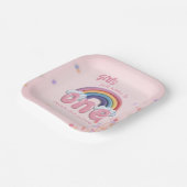 Pastel Rainbow One First Birthday Party Pappteller (Gewinkelt)