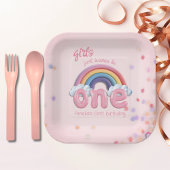 Pastel Rainbow One First Birthday Party Pappteller