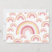 Pastel Rainbow One Girls 1. Geburtstag Einladung (Rückseite)