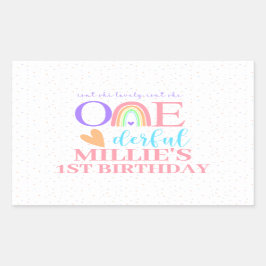 Pastel Rainbow ONEderful 1. Geburtstag Stickers