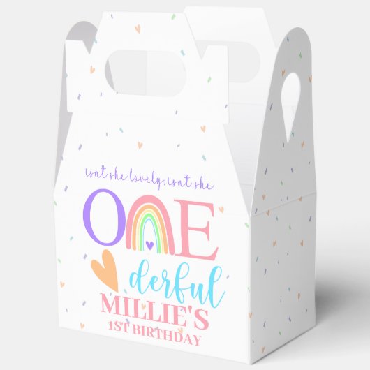 Pastel Rainbow ONEderful First Birthday Gevor Box Geschenkschachtel (Offen)