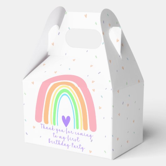 Pastel Rainbow ONEderful First Birthday Gevor Box Geschenkschachtel (Rückseite)