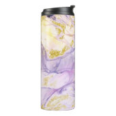 *~ Pastel Rainbow Opal Abstrakt Gold Glitzer Thermosbecher (Nach links gedreht)