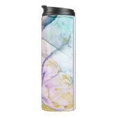 *~ Pastel Rainbow Opal Abstrakt Gold Glitzer Thermosbecher (Nach rechts gedreht)