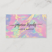 Pastel Rainbow Opal und Gold Glitzer Visitenkarte (Vorderseite)