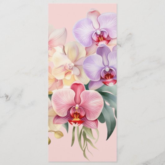 Pastel Rainbow Orchids Hochzeitsprogramme Menükarte (Rückseite)
