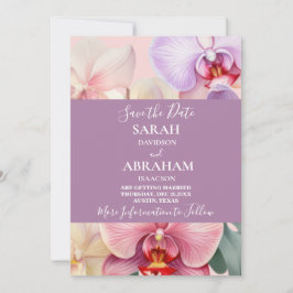 Pastel Rainbow Orchids Save the Date Einladung