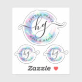 Pastel Rainbow Paint Swash Chic Logo Custom Decal Aufkleber (Blatt)