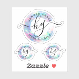 Pastel Rainbow Paint Swash Chic Logo Custom Decal Aufkleber