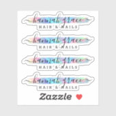 Pastel Rainbow Paint Swash Chic Logo Custom Decal Aufkleber (Blatt)