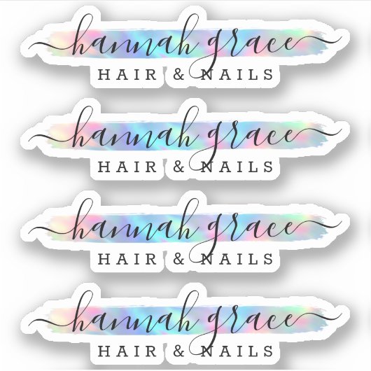 Pastel Rainbow Paint Swash Chic Logo Custom Decal Aufkleber (Vorderseite)