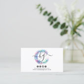 Pastel Rainbow Paint Swash Chic Logo Ernennung Visitenkarte (Stehend Vorderseite)