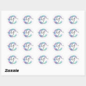 Pastel Rainbow Paint Swash Logo Custom Chic Decal Runder Aufkleber (Blatt)
