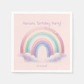 Pastel Rainbow Paper Napkins – Birthday Party Serviette (Vorderseite)