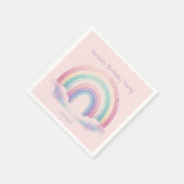 Pastel Rainbow Paper Napkins – Birthday Party Serviette (Ecke)