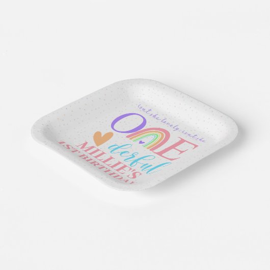 Pastel Rainbow Paper Teller & Bowls (Gewinkelt)