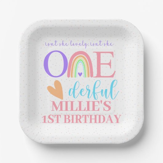 Pastel Rainbow Paper Teller & Bowls (Vorderseite)