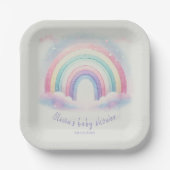 Pastel-Rainbow-Papierplatte | Baby Shower Party Pappteller (Vorderseite)