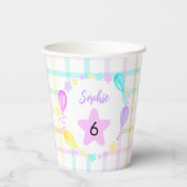 Pastel Rainbow Party für Mädchen Pappbecher (Rückseite)