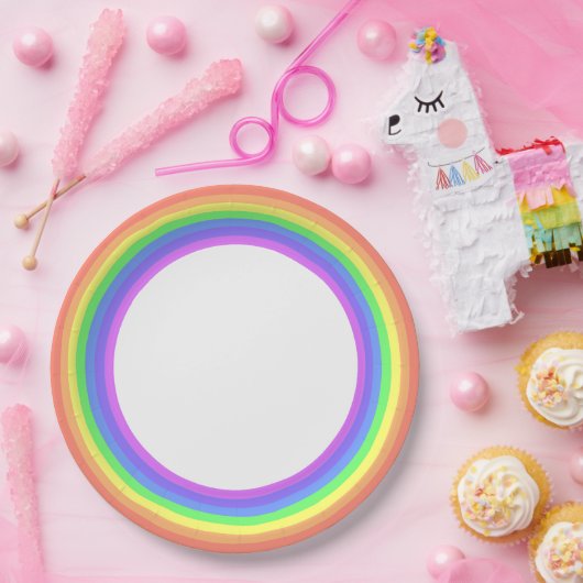Pastel Rainbow Party Pappteller (Party)