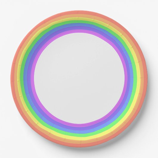Pastel Rainbow Party Pappteller (Vorderseite)